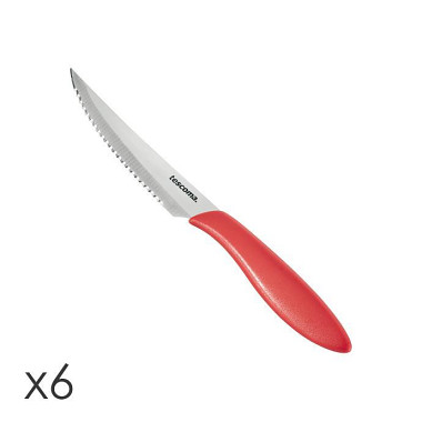 Nôž steakový PRESTO 12 cm, 6 ks, červená Tescoma 863056.20