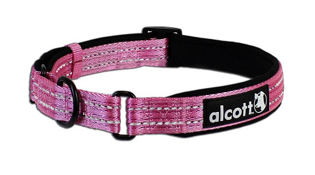 Alcott reflexné obojok pre psy, Martingale, ružový, veľkosť L