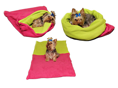 Maryse pelech 3v1 pre psov, tmavo ružový / svetlo zelená, veľkosť XL
