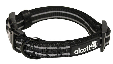 Alcott reflexné obojok pre psy, Adventure, čierny, veľkosť M