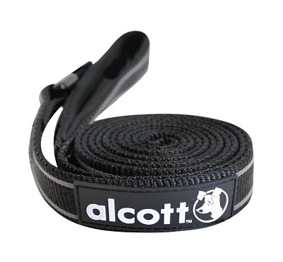 Alcott reflexné vodítko pre psy, čierne, veľkosť L