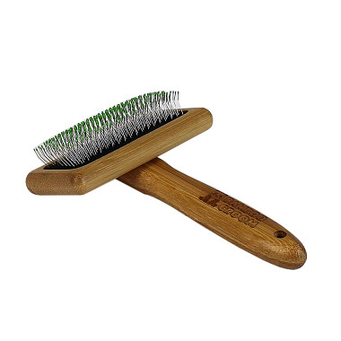 Bamboo Groom stredný jemný kefa s nerezovými hrotmi, Finišák