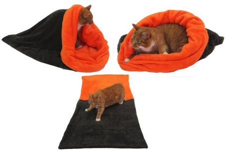 Maryse pelech 3v1 pre mačky, tmavo sivý / oranžová, veľkosť XL