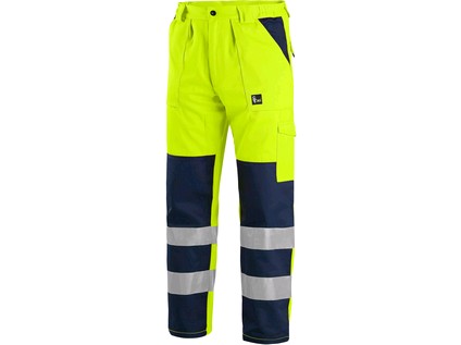 Kalhoty CXS NORWICH, výstražné, pánské, žluto-modré, vel. 56