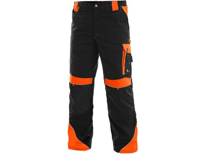Kalhoty do pasu CXS SIRIUS BRIGHTON, černo-oranžová, vel.46