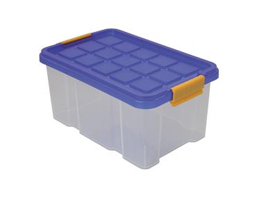 Euro-Box s vekom 30x19x14 cm 5 l, číry, modré víko