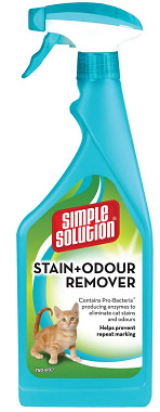 Simple Solution Stain & Odor Remover Odstraňovač škvŕn a pachu pre mačky, 750ml