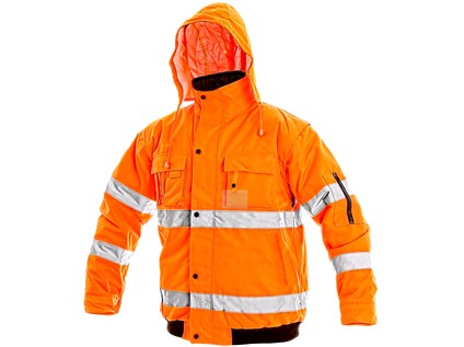 Pánská reflexní bunda LEEDS, zimní, oranžová, vel. M