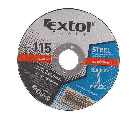 kotúče rezné na kov, 5ks, 115x1,6x22,2mm, EXTOL CRAFT