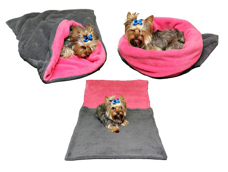 Maryse pelech 3v1 pre psov, sivý / tmavo ružový, veľkosť XL