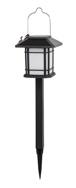 lampa solární lucerna pr. 10,5cm v.40cm, 12LED, nerez/PH ČER