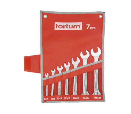 kľúče ploché, sada 7ks, 6-19mm, Fortum