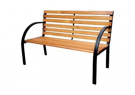 lavička zahradní 122x60x79cm ocel ČER/dřevo FSC