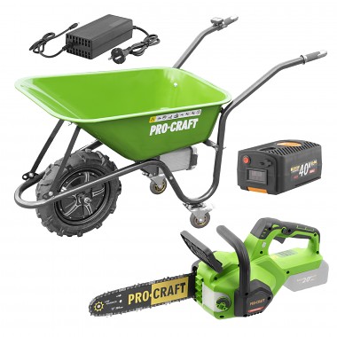 Aku kolečko Procraft PWB150 + aku ruční pilka PKA38 (bez baterie a nabíječky)  SPWB150/PKA38