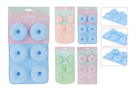 forma na pečení 6ks mix tvarů BÁBOVKA,DONUT,SRDCE silikon