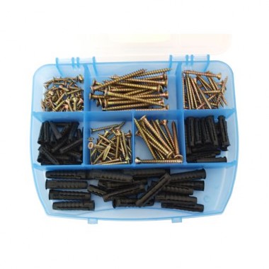 Sada univerzálnych skrutiek a hmoždiniek, 215 ks