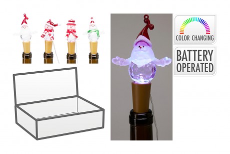 zátka na lahev VÁNOČNÍ 1LED mix motivů