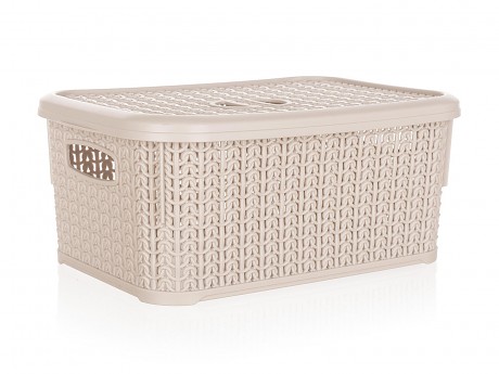 košík ratan s víkem 28,5x20x12,5cm PH KRÉM