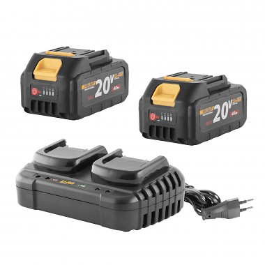 Sada dvě baterie 20V 4Ah Procraft 20/4 ATA-40B a nabíječka na dvě baterie 20/2  S2x20/4ATA-40B-20/2