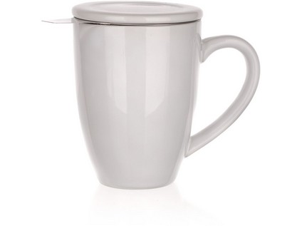 hrnček 350ml BI keramický, viečko + nerez sitko