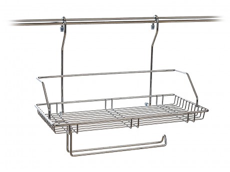 polička závěsná VARIELLA s držákem 40x34x21cm Cr