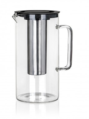 džbán skleněný SUNA 2500m,l PH víčko, nerez sítko