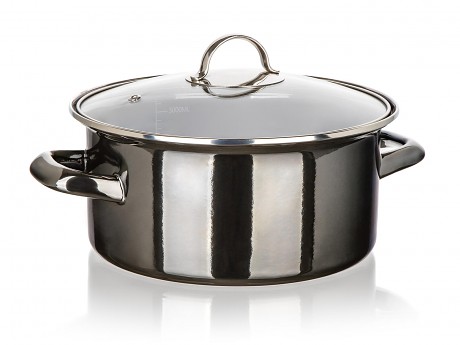 hrnec + skl.poklice pr.22cm 3,7l METALLIC Black