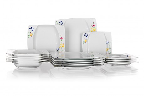 sada jídelní EYE square 18díl. porcelánová BÍ