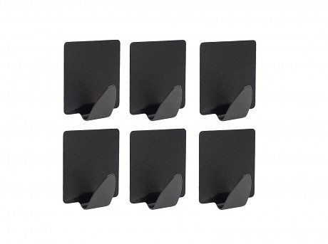 háček samolepicí obdél.ocel ČER (6ks)