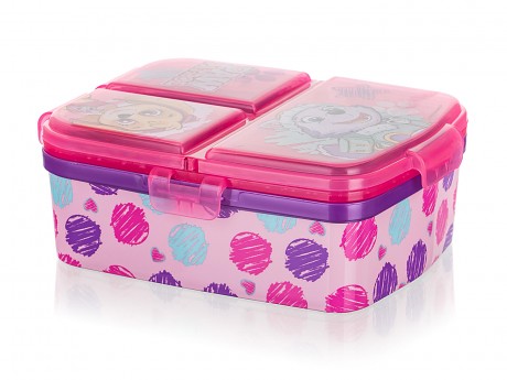 box svačinový 17,5x13cm PATROLA GIRL s klick.uz. dělený PH