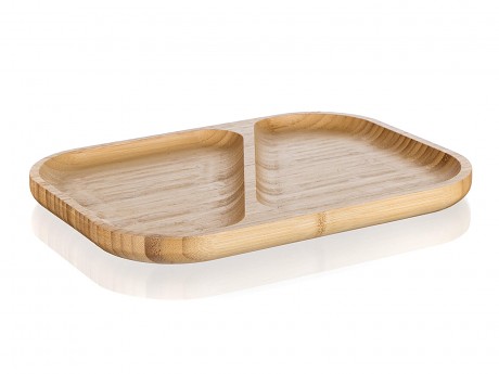 talíř servírovací 28,5x21x2cm dělený BRILLANTE bambus