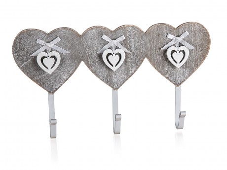 věšák 3 háčky HEART