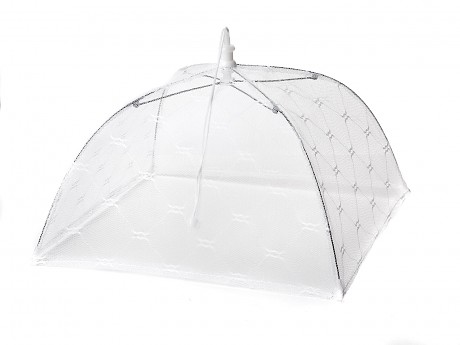 kryt na potraviny skládací 32cm silon+kov mix barev