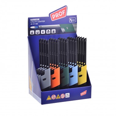 zapalovač PROF 19cm plamínkový, dětská pojistka, mix barev