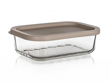 dóza WAVE obdél. 0,48l 16x11x5cm skl.+PH víčko LATTE