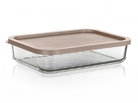 dóza WAVE obdél. 1,05l 22,5x16x5cm skl.+PH víčko LATTE