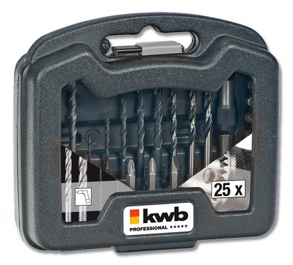 Set vrtáků a bitů KWB, 25-dílný set