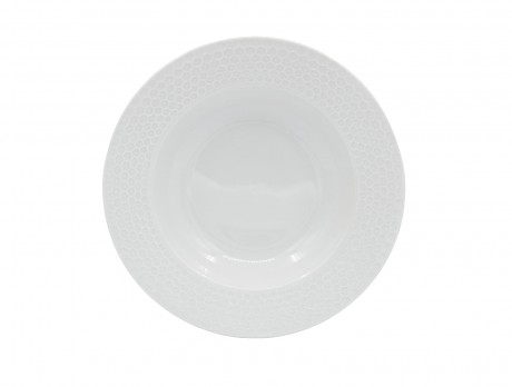 talíř hluboký 25,5cm HONEYCOMB porcelánový BÍ
